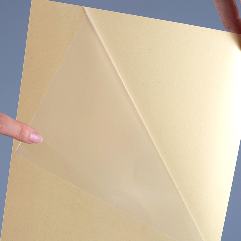 ฟิล์ม PET โปร่งใส 25mic พร้อมฉลากโพลีเอสเตอร์ใสกาวแบบถอดได้