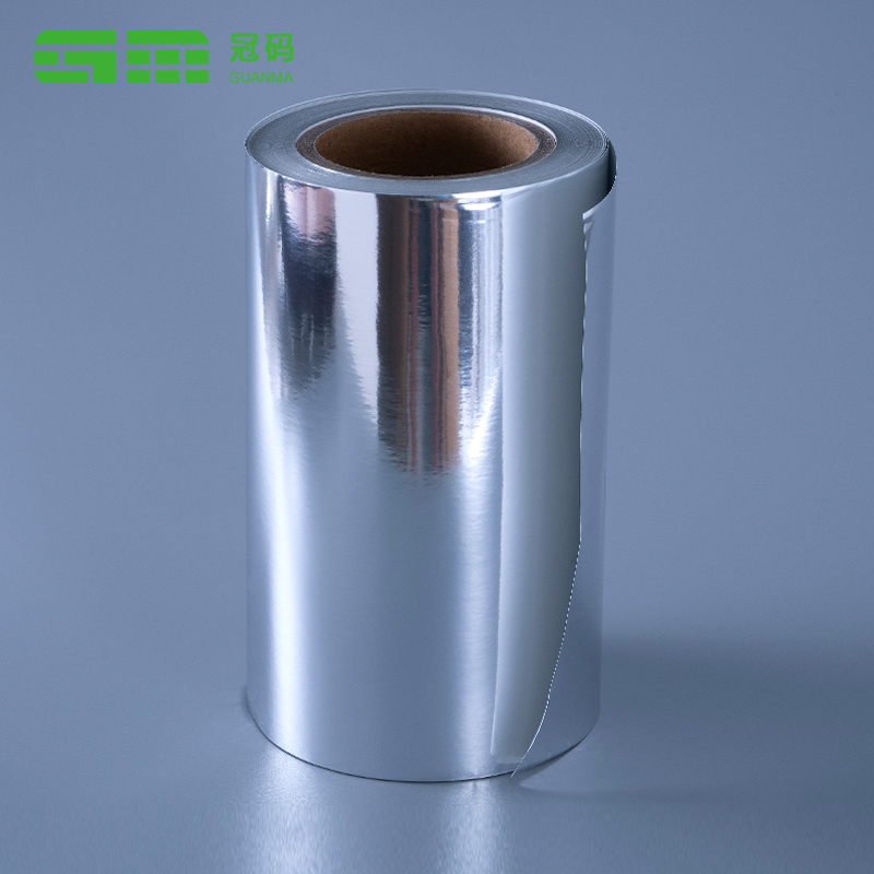 กระดาษกาวในตัว PP สีเงินเงา 50 มม. ม้วนจัมโบ้พร้อมกาวยาง